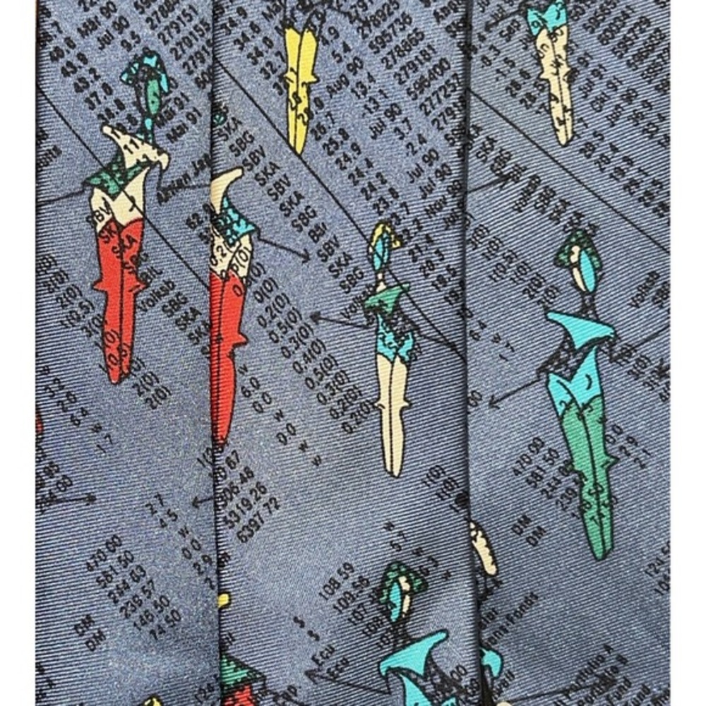 ANNE SURKAMP KREMER silk‎ abstract Necktie Tie, made in Germany Ticker Tape